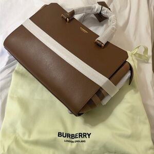 Burberry Earth Brown Leather Women Bag